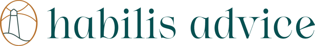 Logo Habilis Advice avec un phare stylisé