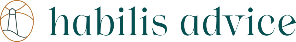 Logo Habilis Advice avec un phare stylisé